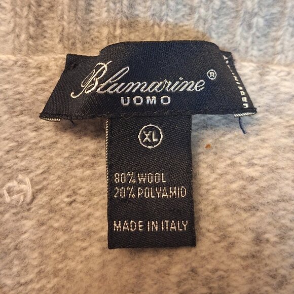 Bluemarine Womens Uomo Wool Crew Neck Sweater XL Gray Made in Italy Academia - Picture 6 of 7